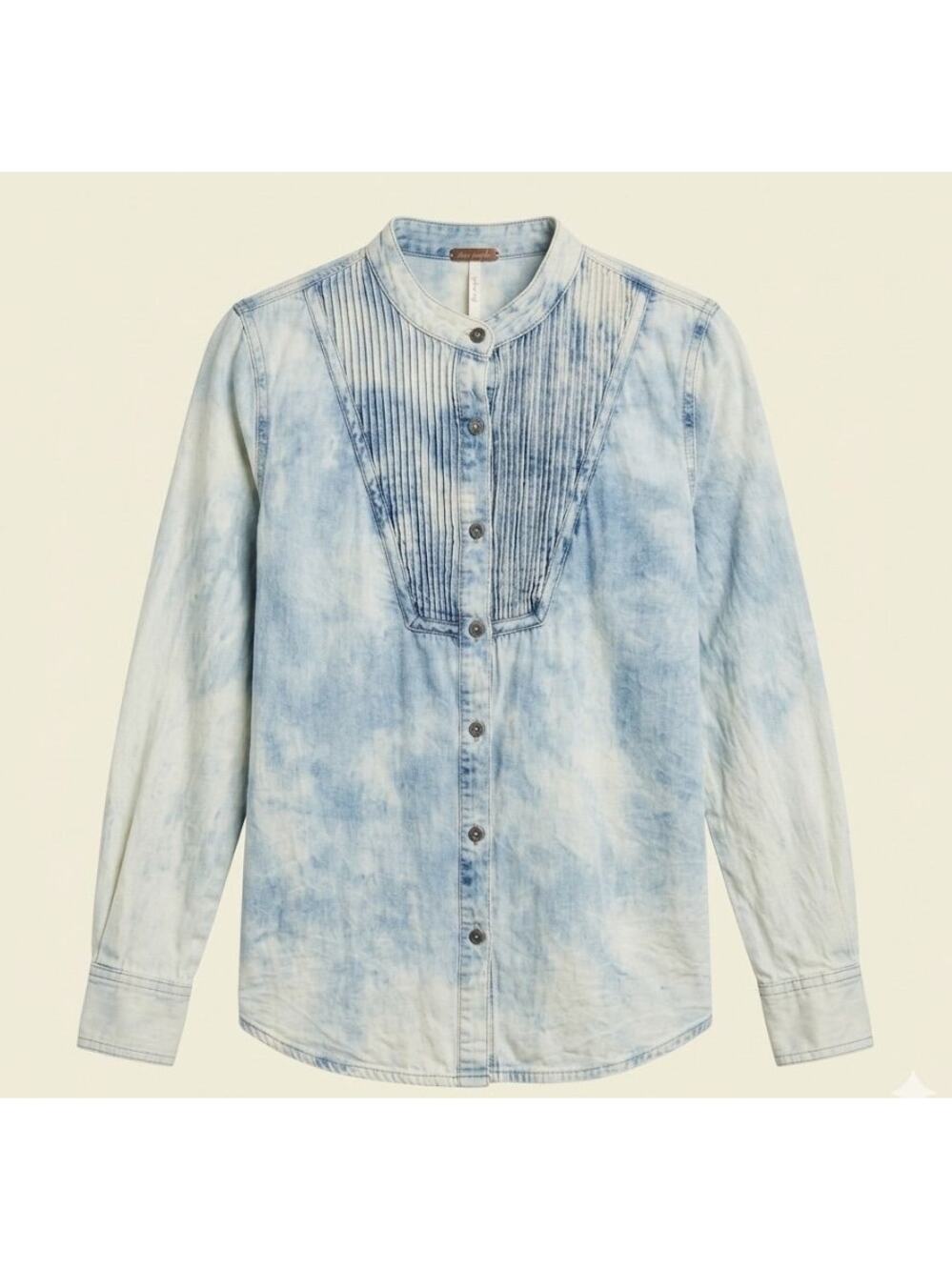 107-Free People Denim Shirt size M / PTP 21"